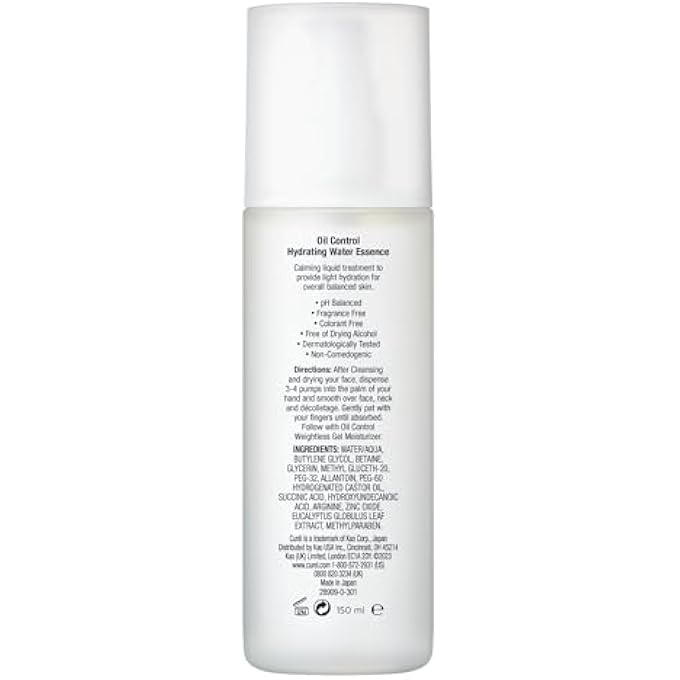 Curel OIL CONTROL JAPANESE SKIN CARE, HYDRATING WATER ESSENCE FOR OILY TO DRY, SENSITIVE SKIN, HYDRATING FACE MOISTURIZER, FRAGRANCE FREE, 5 OZ - Image 2